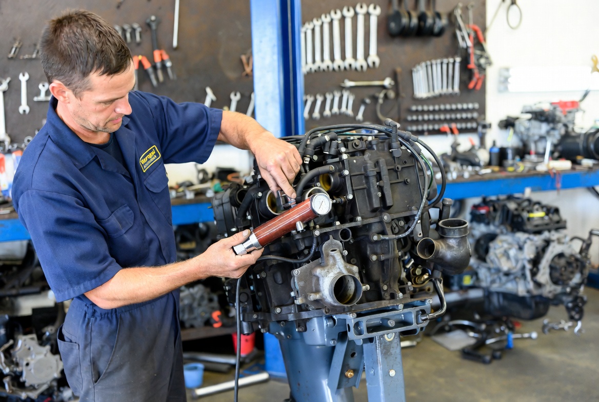 Professional outboard motor testing and inspection